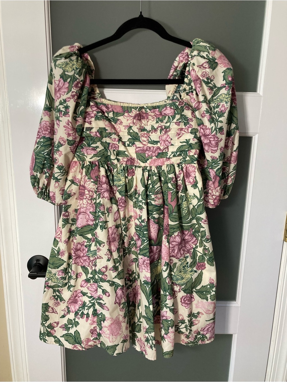 Abercrombie & Fitch Emerson mini dress puff sleeves in purple floral print - S - Picture 3 of 15